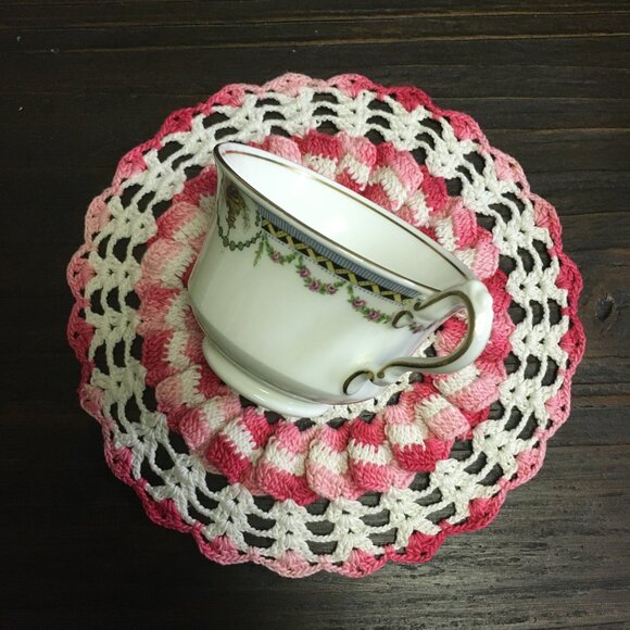 Cauldon England White Porcelain Floral Garland Teacup & Saucer - Picture 14 of 14